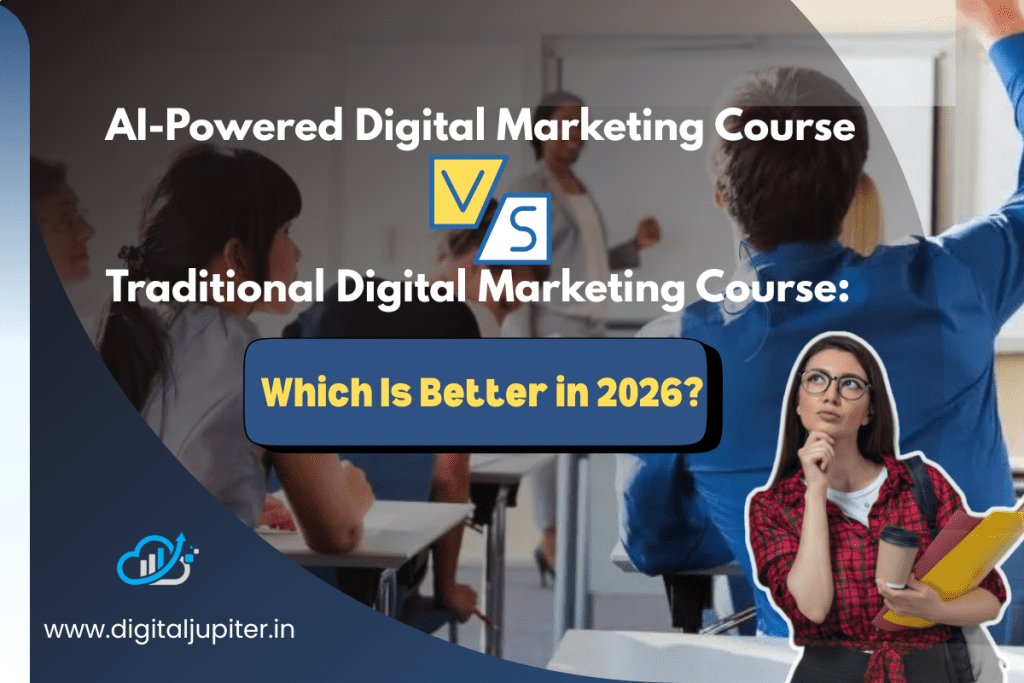 AI-powered digital marketing vs traditional digital marketing course comparison 2026
