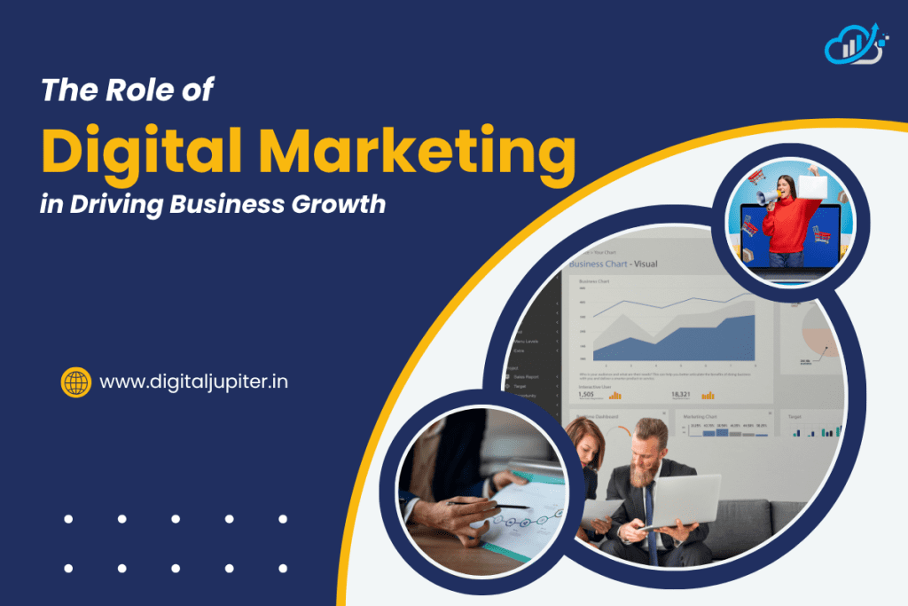 Team using digital marketing tools to grow business